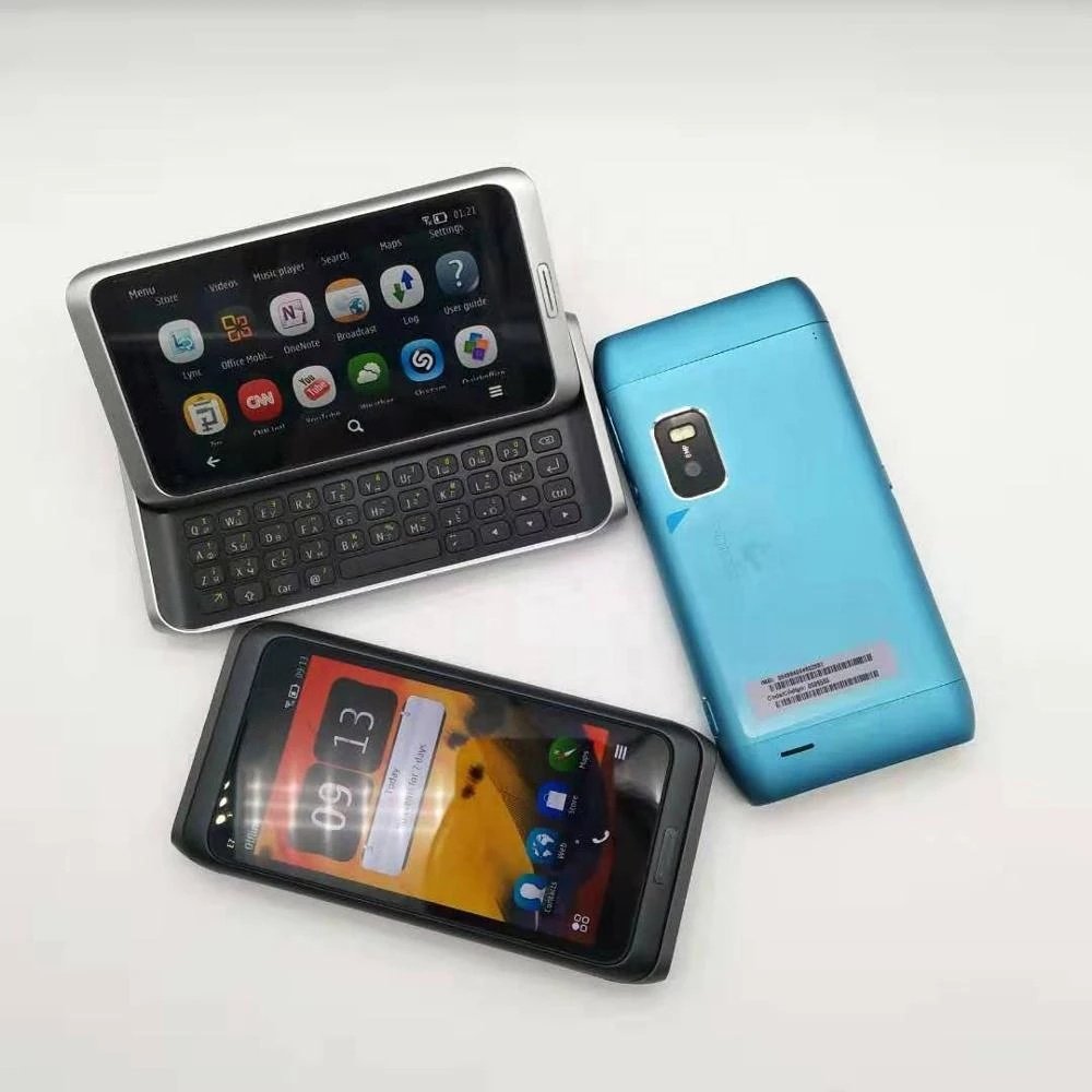 For E7 Unlocked Mobile Phones 3G WIFI GPS 8MP QWERTY Keyboard Symbian^3 Touch Screen Cell Phone